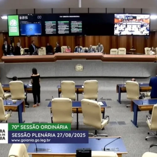 Primeira votação no Plenário foi nesta quinta Foto reprodução Agência Câmara de Goiânia