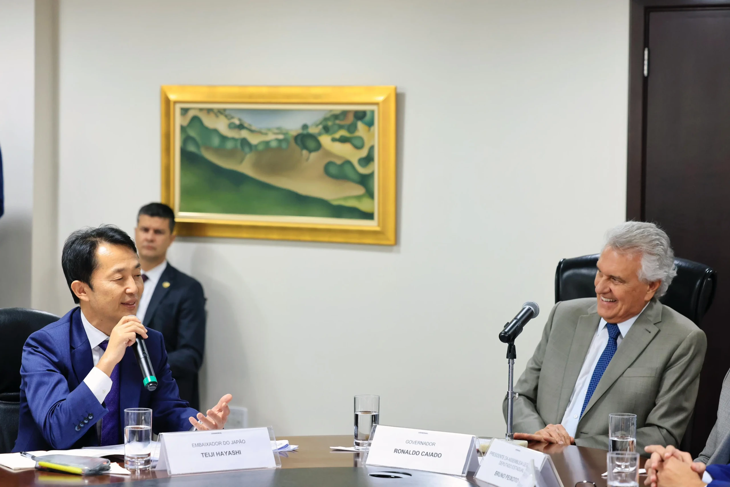 Caiado e embaixador do Japão discutem parceria para exploração de terras raras em Goiás