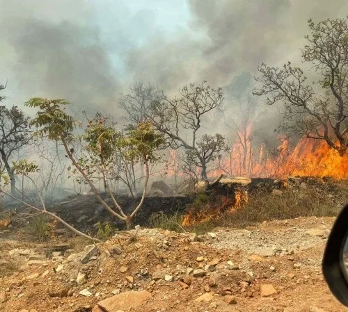 Incêndio atinge área de cachoeiras em Pirenópolis e já consome mais de 4 mil hectares