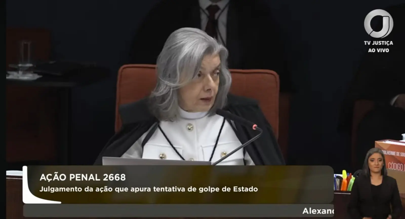 Cármem votou nesta sexta, antes de ministro Zanin, o último - Foto reprodução de vídeo