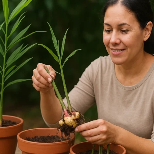Donas de casa colhem gengibre fresco em vasos pequenos com 6 passos fáceis que não falham