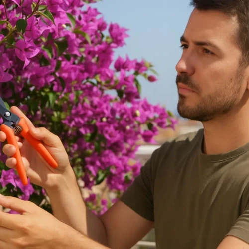 O truque de poda que triplica a floração da buganvília em varandas ensolaradas
