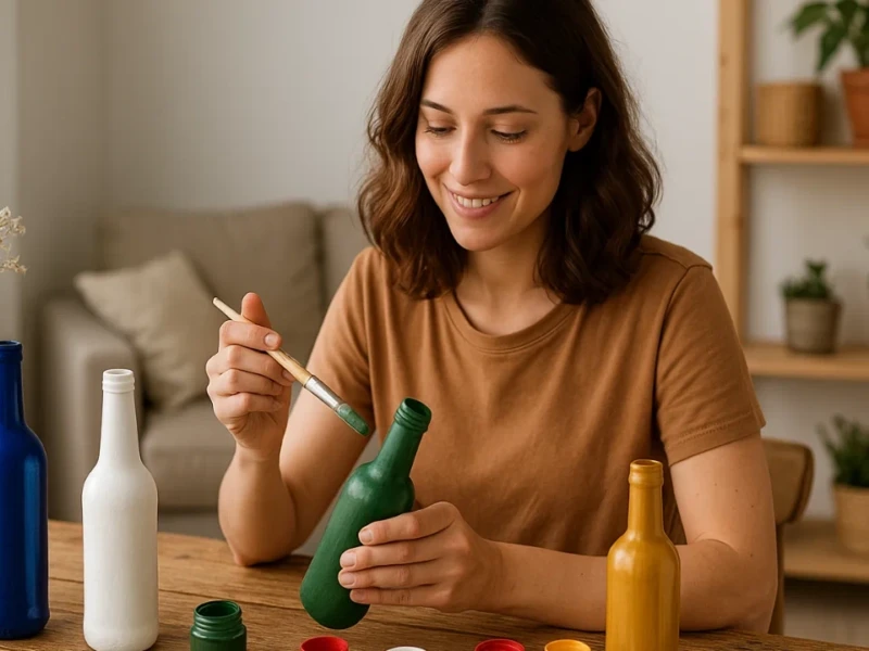 8 ideias de artesanato DIY que transformam garrafas em peças decorativas cheias de estilo