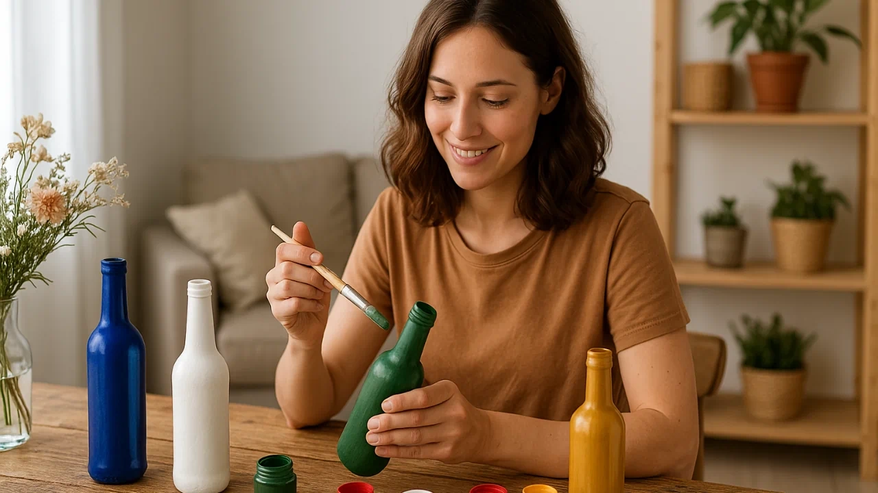 8 ideias de artesanato DIY que transformam garrafas em peças decorativas cheias de estilo