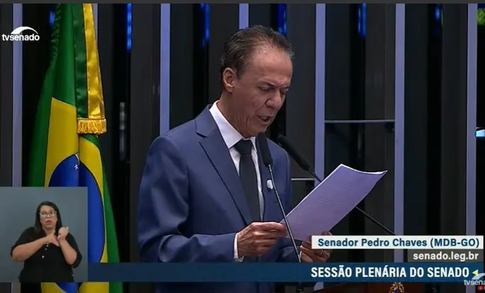 Senador Pedro Chaves foi um dos que se manifestou contra a PEC no Plenário do Senado - Foto reprodução