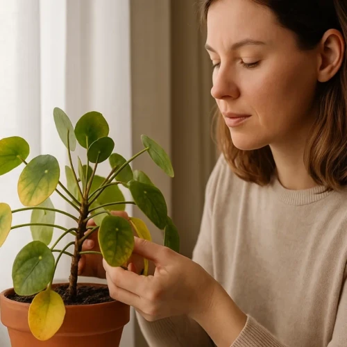 5 sinais claros de que sua pilea está sofrendo com excesso de luz e precisa ser reposicionada