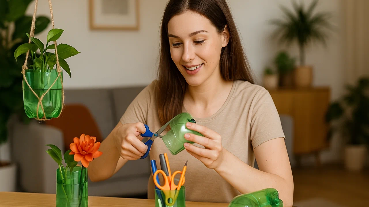 6 ideias criativas de artesanato DIY com garrafas PET que viram objetos decorativos úteis