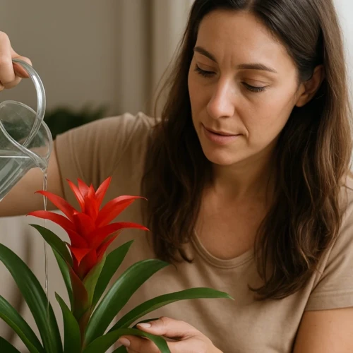 Erro de principiante regar bromélia pelo substrato em vez do copo central
