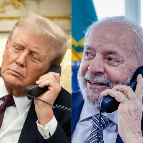 Dois presidentes conversaram na manhã desta segunda sobre questões econômicas do pós tarifaço - Fotomontagem reprodução NDMais Casa Branca Ricardo Stuckert PR