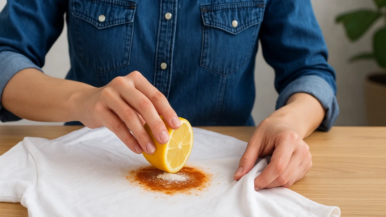Como tirar manchas de ferrugem da roupa usando limão