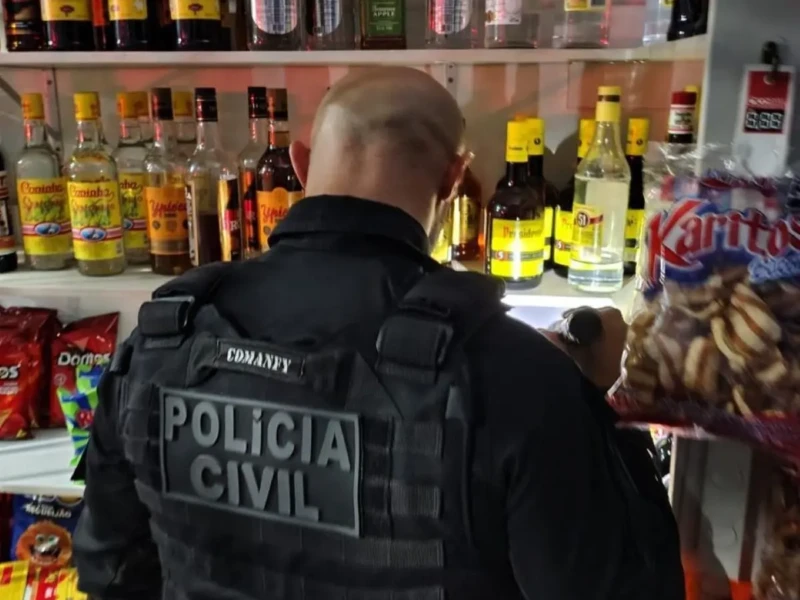 Agentes estão conferindo sinais de falsificação e recolhendo produtos suspeitos Foto Giovana Cruz