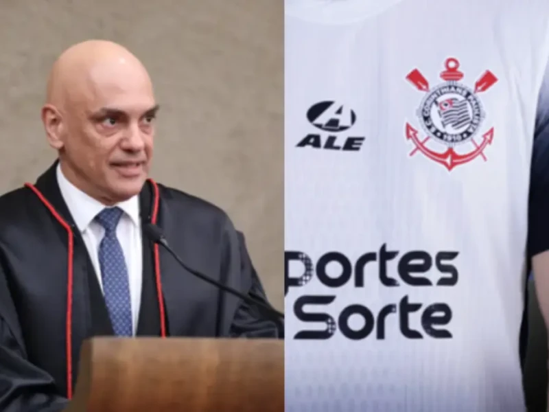 Alexandre de Moraes reagiu com bom humor, ministro é torcedor do Corinthians - Fotomontagem redes sociais