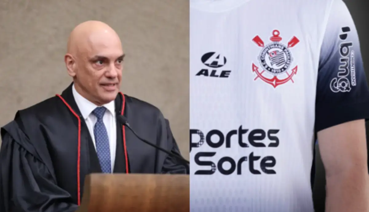 Alexandre de Moraes reagiu com bom humor, ministro é torcedor do Corinthians - Fotomontagem redes sociais