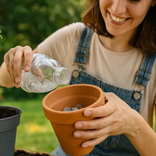 Descubra como preparar vasos com drenagem perfeita usando materiais recicláveis