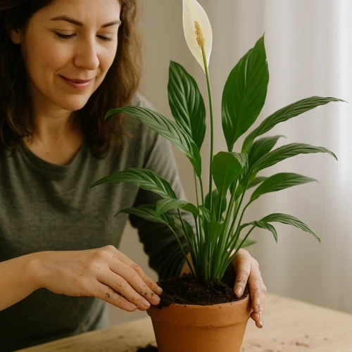 Veja como o lírio-da-paz reage quando você muda o vaso na hora certa