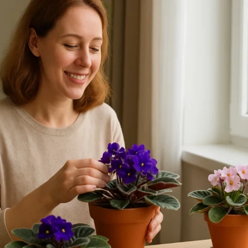 Violetas com flores pequenas Esse ajuste na iluminação resolve em dias