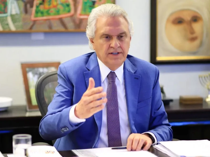 Ronaldo Caiado participou de forma remota - Foto André Saddi Secom Goiás