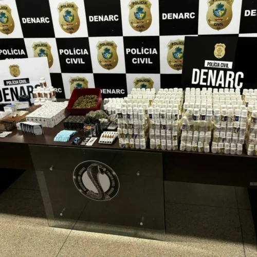 Skunk e anabolizantes foram flagrados com os presos Foto divulgação Polícia Civil