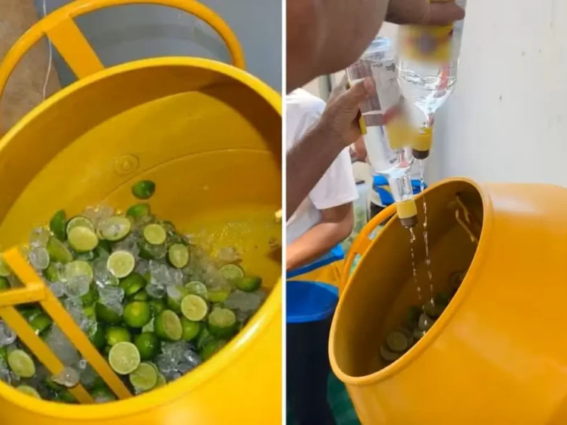 Maior caipirinha será produzida usando betoneira Fotomontagem divulgação prefeitura de Anhanguera reprodução portal g1
