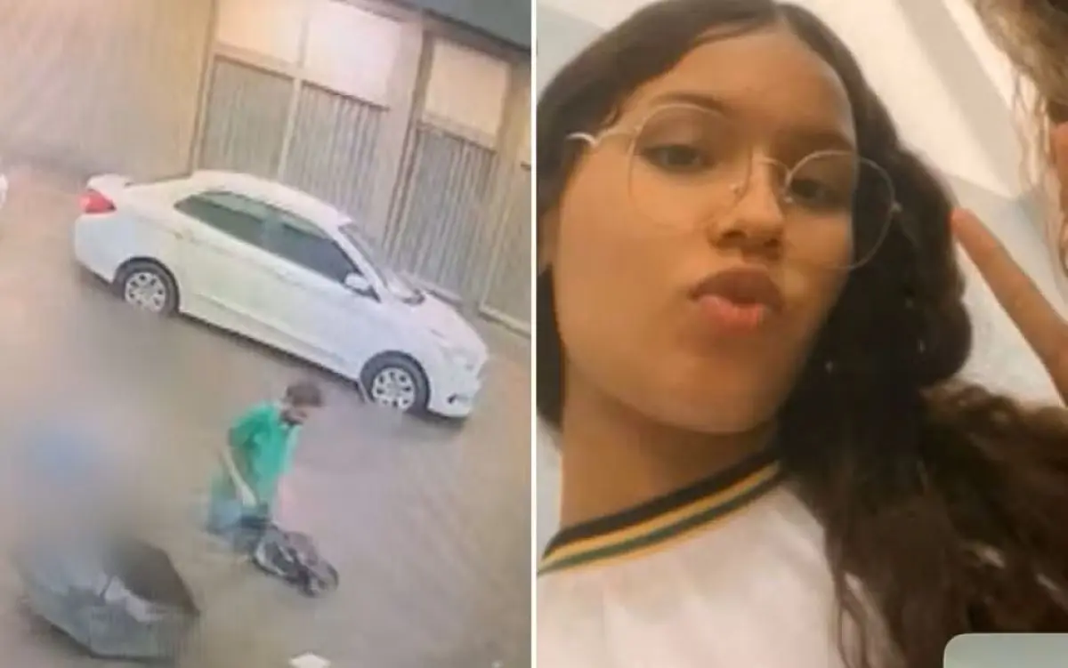 Câmeras flagraram quando adolescente e jovem foram atingidos por descarga - Fotomontagem reprodução TV Anhanguera