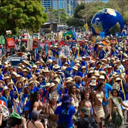 Milhares de pessoas de diferentes nações participaram da Marcha em Belém neste sábado - Foto Instagram Mídia Indígena Oficial