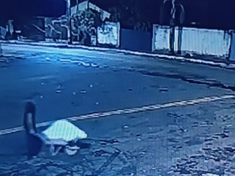 Corpo do idoso foi levado por um dos suspeitos dentro de um carrinho de mão - Foto reprodução de vídeo Tv Anhanguera