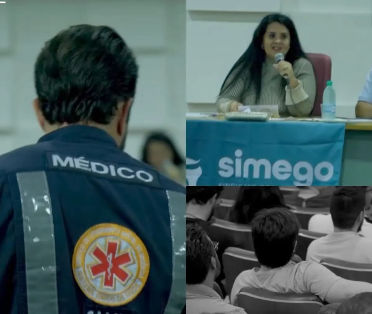 Assembleia dos médicos debateu reação ao edital Fotomontagem redes sociais
