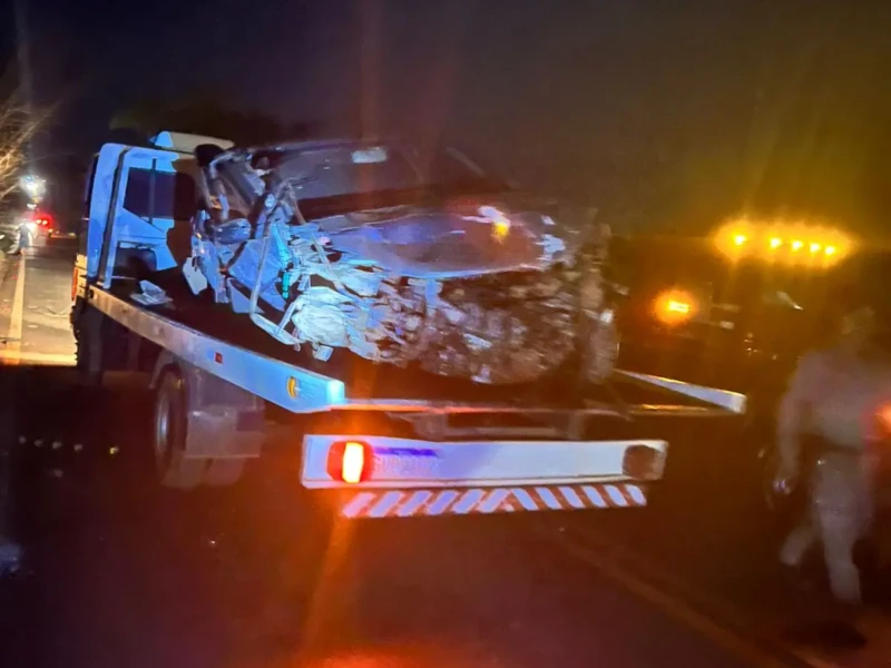 Acidente na GO-184 deixa carro submerso no Rio Verdinho e duas pessoas desaparecidas