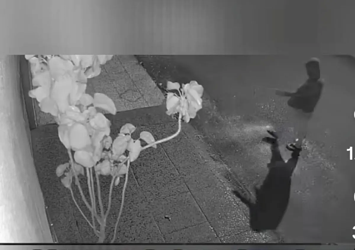 Pessoa caminha em direção ao terreiro onde joga líquido e põe fogo - Foto reprodução de vídeo redes sociais