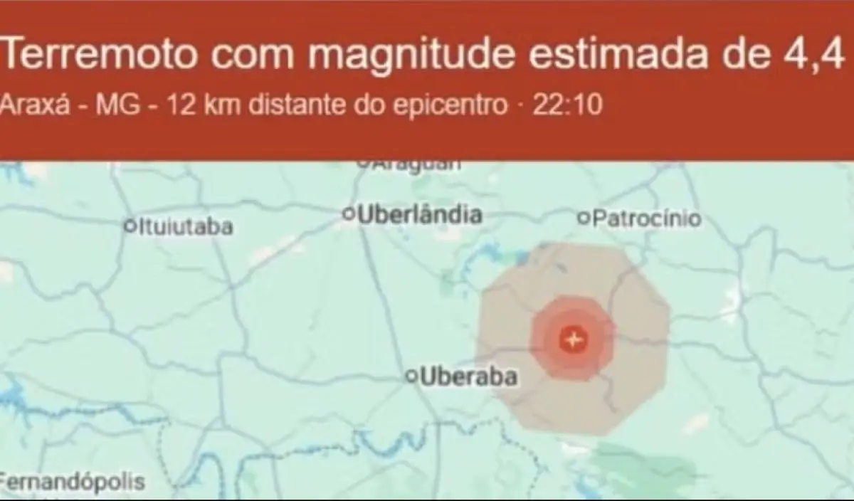 Terremoto atingiu município de região onde mineração é forte - Foto reprodução