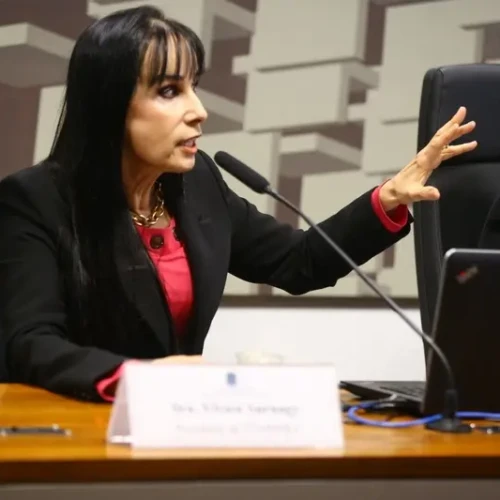 Vivien Mello Suruagy, presidente da Feninfra, defende ação conjunta de Aneel e Anatel para regular o uso dos postes e coibir cabos irregulares no país. Foto Divulgação.