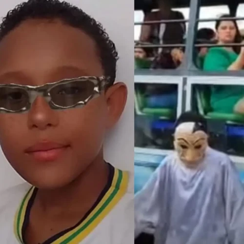 Francílio Filho Batista apareceu em vídeo pouco antes, usando a fantasia da atração - Foto reprodução redes sociais