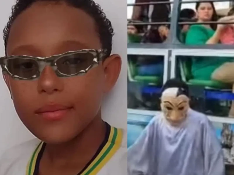 Francílio Filho Batista apareceu em vídeo pouco antes, usando a fantasia da atração - Foto reprodução redes sociais