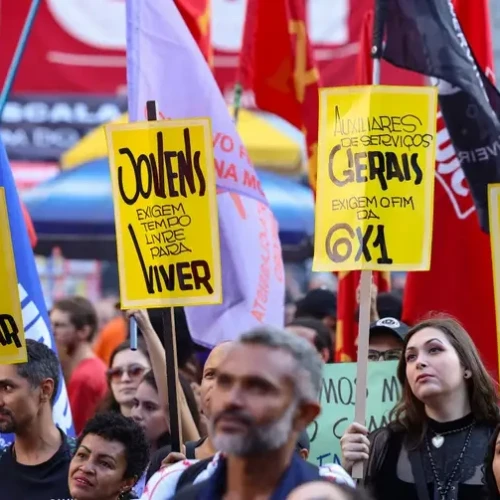 Manifestação pela escala 6x1 que pode passar esse semestre no Congresso - Foto Tomaz Silva Agência Brasil