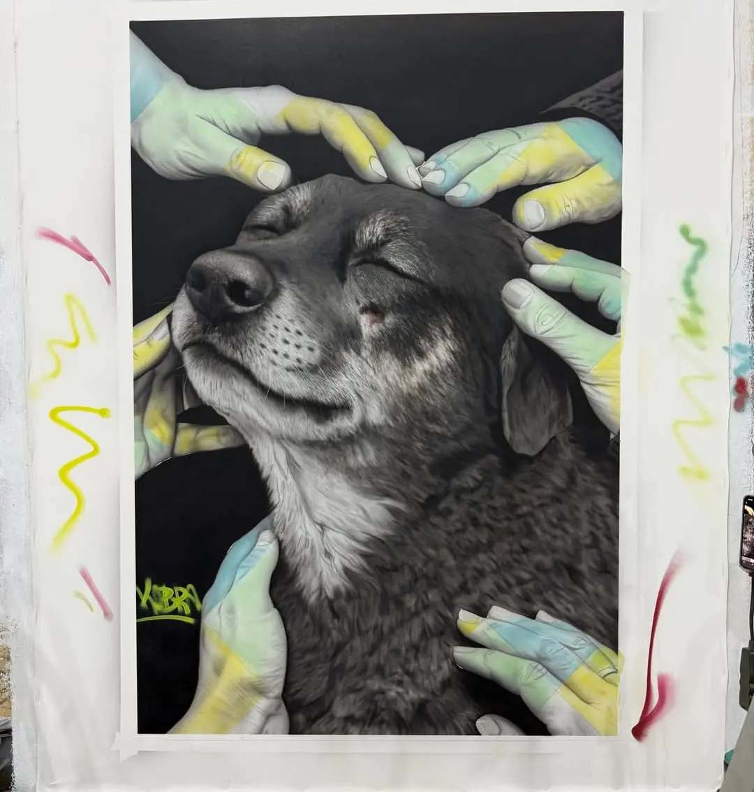 Mural do artista Eduardo Kobra homenageou cão Orelha - Foto reprodução redes sociais