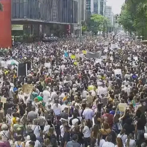Ato na Avenida Paulista foi o maior - Foto reprodução Tv Globo portal g1