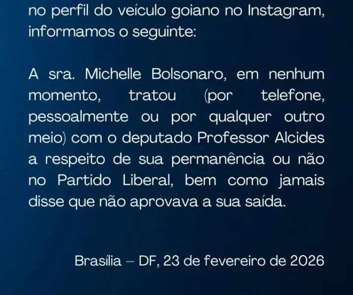 Desmentido de Michelle foi publicado na segunda-feira mesmo Foto reprodução