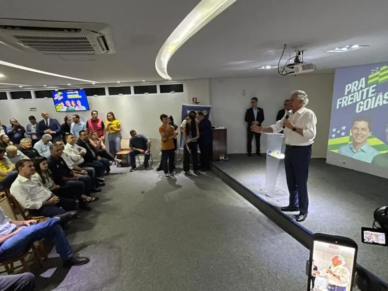 ronaldo caiado no lançamento da pré-candidatura de vanderlan cardoso 12 de março de 2026