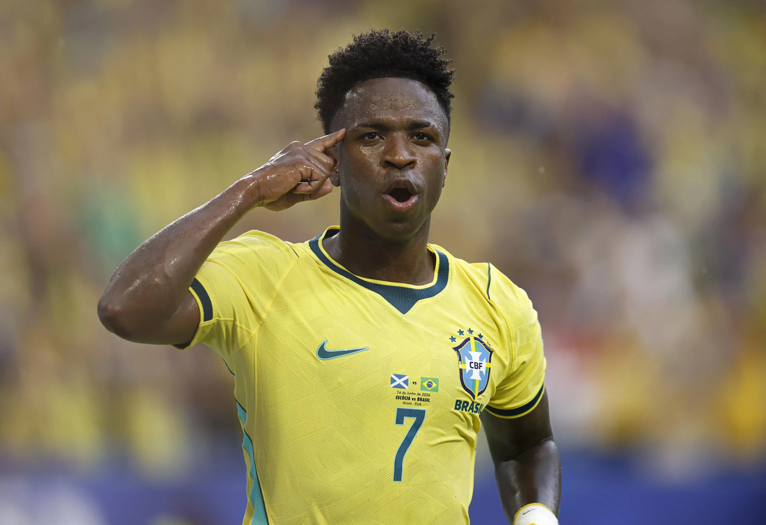 Vini Jr. é destaque em vitória do Brasil sobre a Escócia