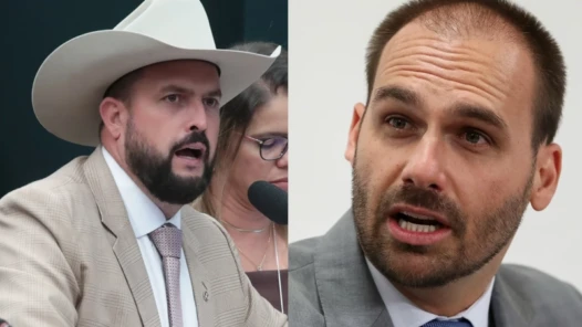Zé Trovão e Eduardo Bolsonaro - Fotomontagem Bruno Spada - Câmara dos Deputados - Marcos Corrêa PR