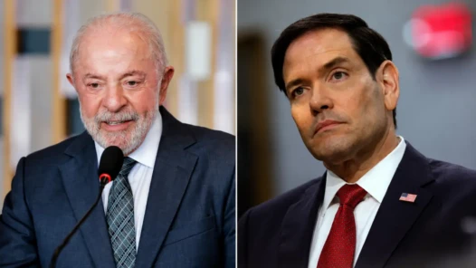 Lula desafiou Marco Rubio a vir para campanha bolsonarista - Fotomontagem Ricardo Stuckert PR - Kevin Dietsch Getty Images