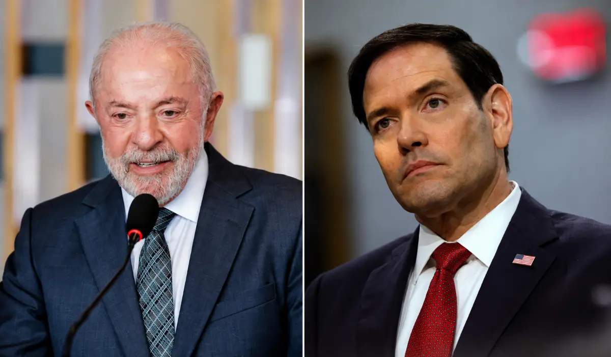 Lula desafiou Marco Rubio a vir para campanha bolsonarista - Fotomontagem Ricardo Stuckert PR - Kevin Dietsch Getty Images