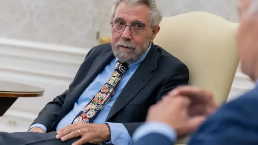 Paul Krugman em encontro com ex-presidente Joe Biden em 2023 - Foto reprodução Casa Branca