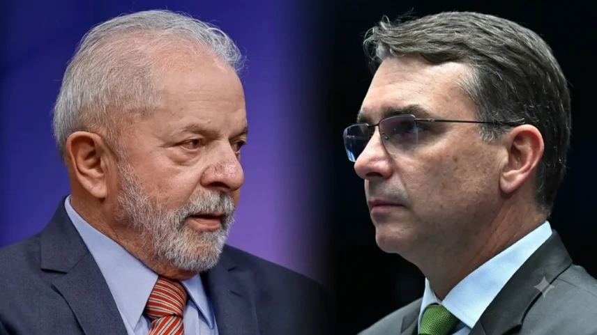 Lula x Flávio Bolsonaro – Fotomontagem Ricardo Stuckert PR - Jefferson Rudy Agência Senado