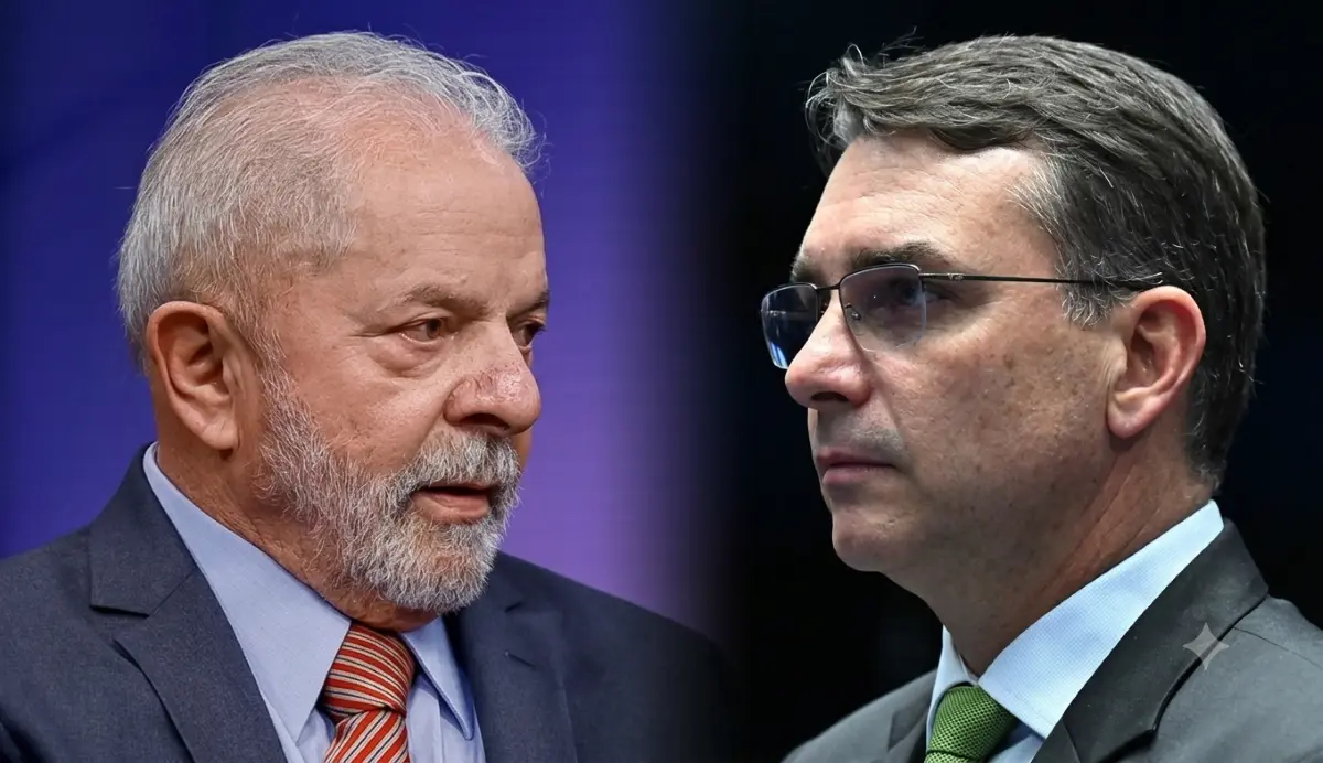 Lula x Flávio Bolsonaro – Fotomontagem Ricardo Stuckert PR - Jefferson Rudy Agência Senado