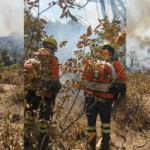 Brigadistas atuam no combate ao incêndio em Terra Ronca que pode ter origem criminosa - Foto reprodução de vídeo CBMGO