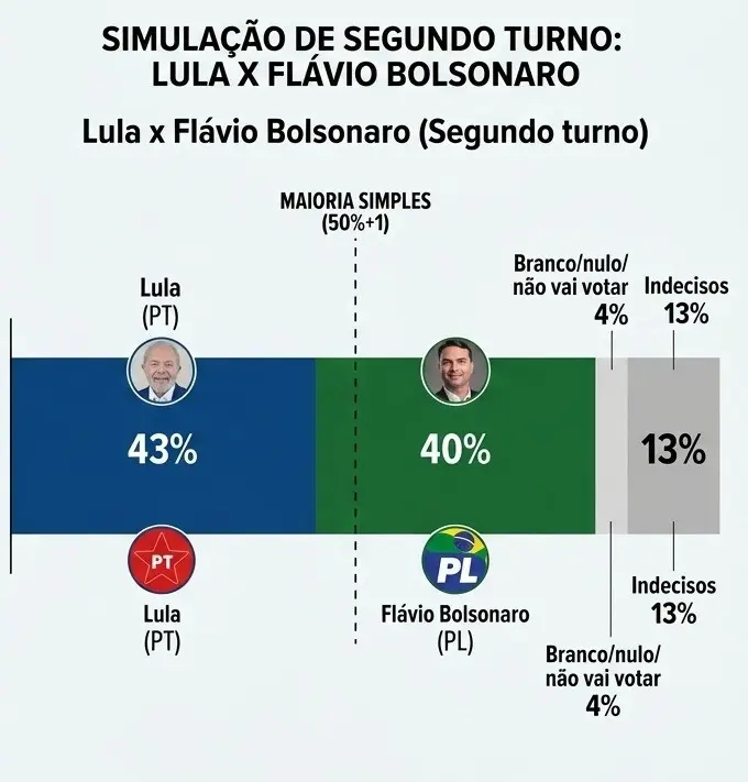 Simulação 2º turno Quaest 14 de agosto imagem gerada por IA