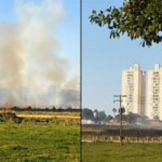 Fogo na área do Jóquei Clube de Goiás afetou estruturas, aponta diretoria - Fotomontagem reprodução redes sociais