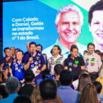 evento da base aliada em aparecida com daniel e leandro vilela. Foto: divulgação