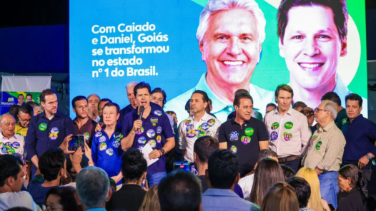 evento da base aliada em aparecida com daniel e leandro vilela. Foto: divulgação